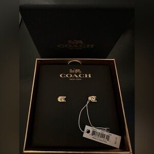Coach Gold Stud Earrings